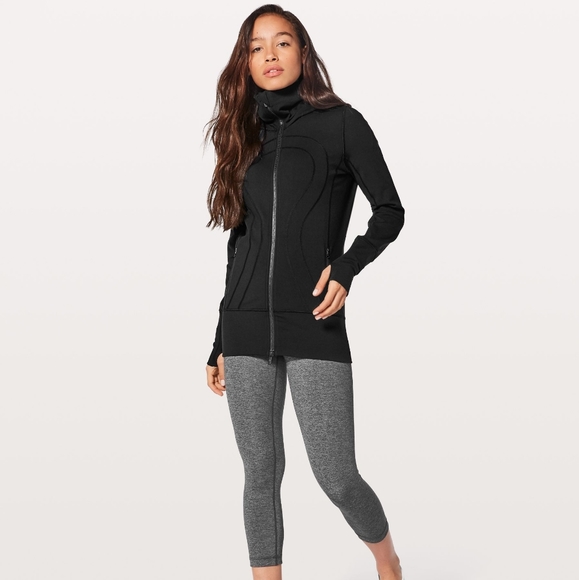 lululemon athletica Tops - Lululemon Long Jacket Scuba Hoodie Size 6 Black